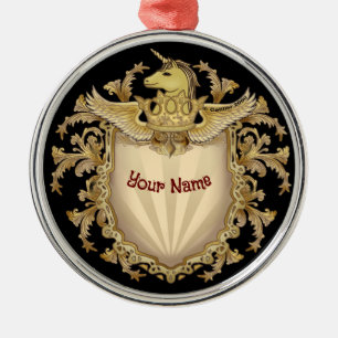 Einhornschild Ornament Aus Metall