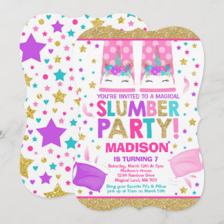 Einhornschlummerndes Party Geburtstag Einladung