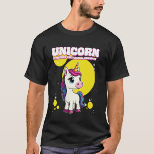 Einhornschritt in das magische unbekannte Einhorn T-Shirt
