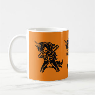 Einhornskelett Halloween-Schwarz Kaffeetasse