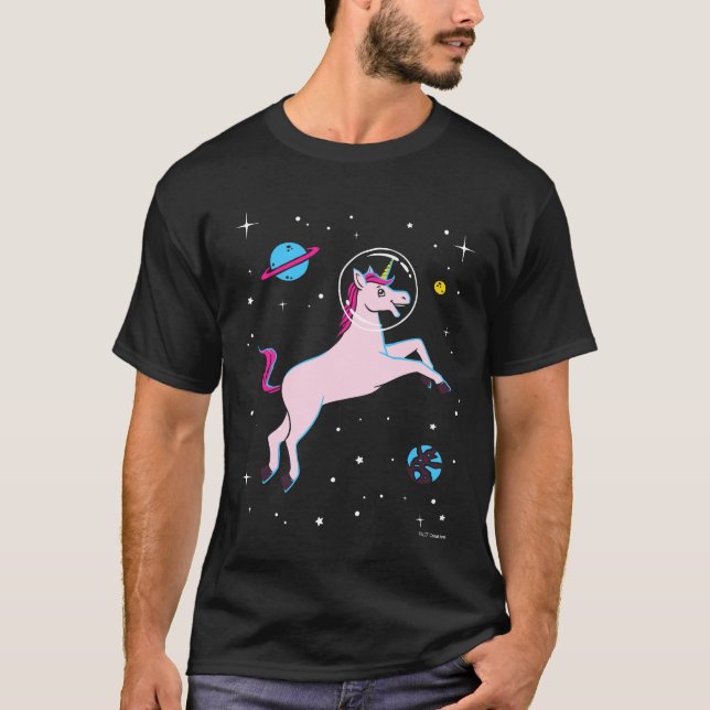 Einhorntiere im All T-Shirt (Vorderseite)