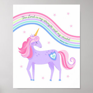 Einhornträume Psalm28:7 Wandbild Druck 1 von 3 Poster