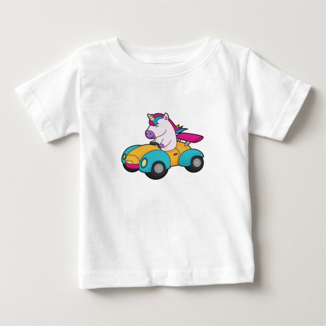Einhornwagen Baby T-shirt (Vorderseite)