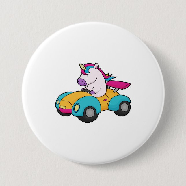 Einhornwagen Button (Vorderseite)