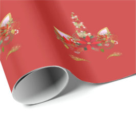 Einhornweihnachtliche Rose Blumenkohl Rot 1 Geschenkpapier
