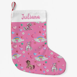 Einhornweihnachtliche Strümpfe   Niedlich Einhorn  Kleiner Weihnachtsstrumpf