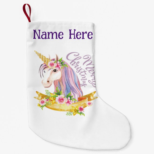 Einhornweihnachtlicher Strumpf Kleiner Weihnachtsstrumpf (Vorderseite)