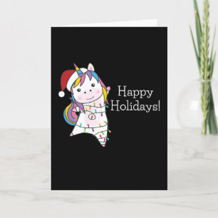 Einhornweihnachtschnee Wintertiere Einhorn Adu Feiertagskarte