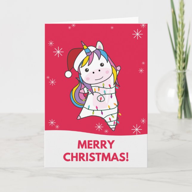 Einhornweihnachtschnee Wintertiere Einhorn Auto Karte (Vorderseite)