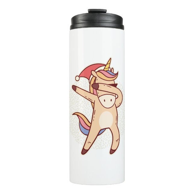 Einhornweihnachtsfeste Thermosbecher (Vorderseite)