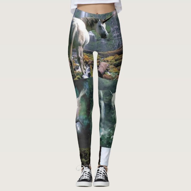 einhornweiße, lange Leggings (Vorderseite)