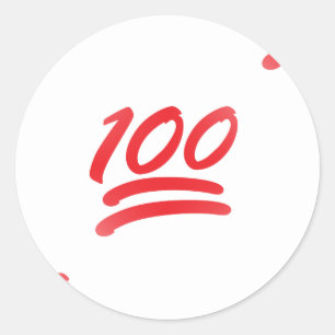 einhundert Emoji Runder Aufkleber