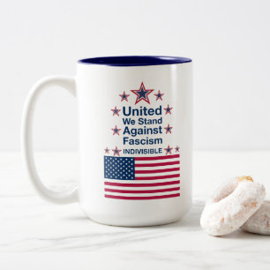 Einig gegen den Faschismus Zweifarbige Tasse