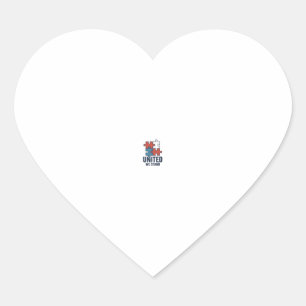 Einig stehen wir Puzzle-Teil Patriotisches Shirt-D Herz-Aufkleber