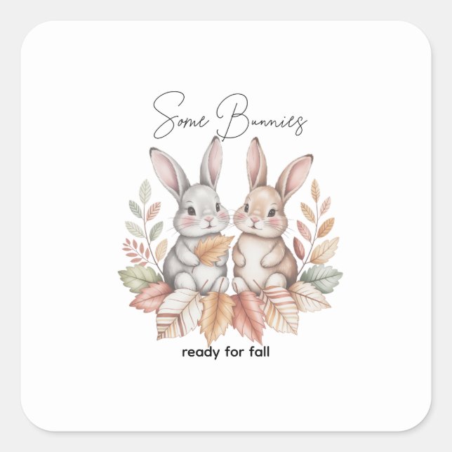 Einige Bunnies bereit für den Fall Quadratischer Aufkleber (Vorderseite)