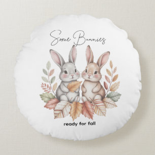 Einige Bunnies bereit für den Fall Rundes Kissen