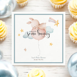 Einige Bunny Balloon & Shooting Star Baby Dusche Serviette
