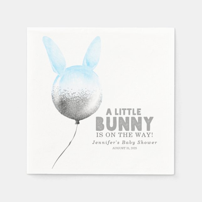 Einige Bunny Balloon Spring Baby Dusche Serviette (Vorderseite)