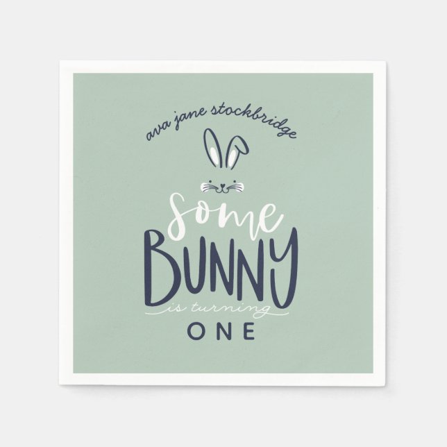 EINIGE BUNNY BIRTHDAY PARTY NAPKINS SERVIETTE (Vorderseite)