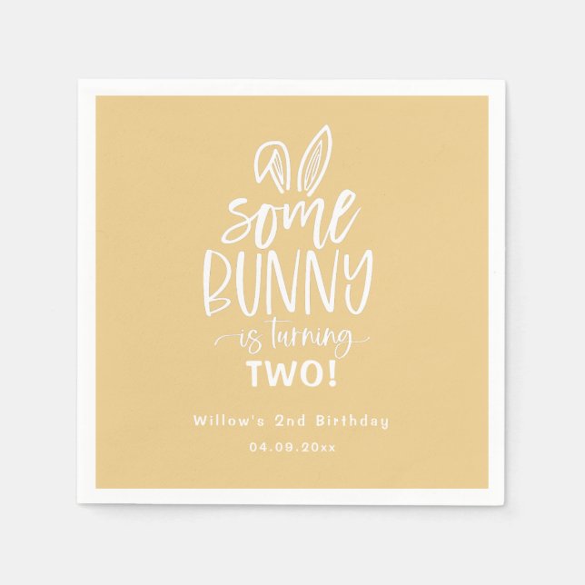 Einige Bunny Birthday Party Napkins Serviette (Vorderseite)