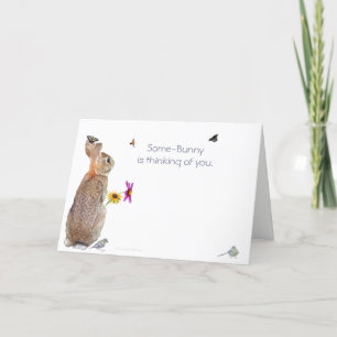 Einige-Bunny denken an Sie: Naturkaninchen Karte