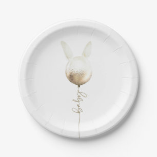 Einige Bunny Gold Glitzer Balloon Niedlich Baby Du Pappteller