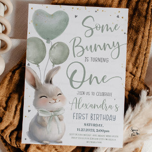 Einige Bunny ist ein Bow Bunny 1. Geburtstag Einladung