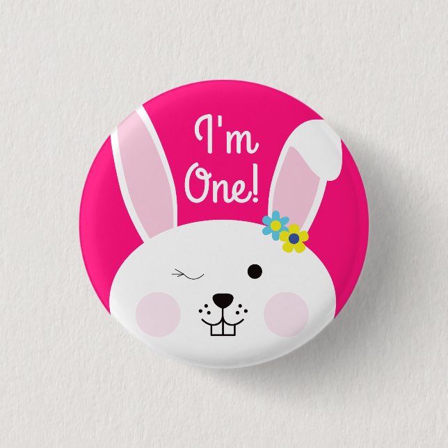 Einige Bunny ist ein Niedliches Kaninchen 1. Gebur Button (Vorderseite)