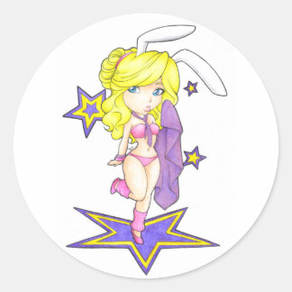 Einige Bunny ist ein Star Runder Aufkleber