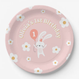 Einige Bunny ist eine Niedliche Retro 1. Geburtsta Pappteller