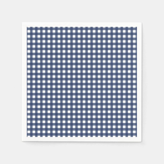 Einige Bunny ist One blue Gingham Birthday Serviette (Vorderseite)