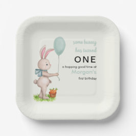 Einige Bunny ist One Niedlich Rabbit Balloon 1. Ge Pappteller
