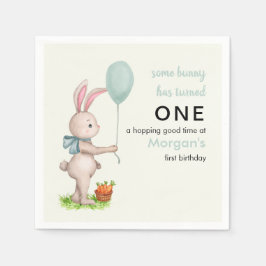 Einige Bunny ist One Niedlich Rabbit Balloon 1. Ge Serviette