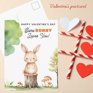 Einige BUNNY Lieben Sie! Kinder glücklich Valentin Feiertagspostkarte