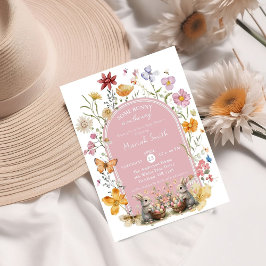 Einige Bunny Oaster Wildblume Kinderdusche Einladung