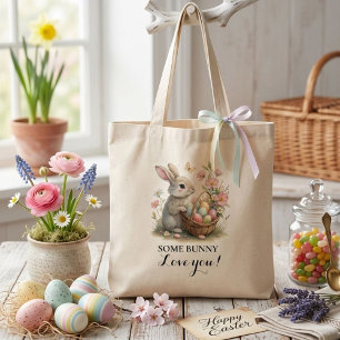 Einige Bunny Oaster Wildblume Kinderdusche Tragetasche