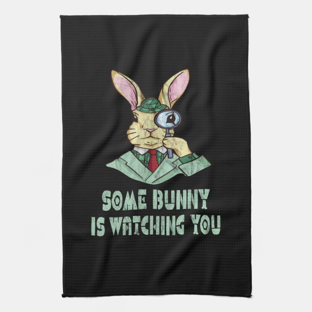 Einige Bunny sieht dir Ostersonne zu Geschirrtuch (Vertikal)