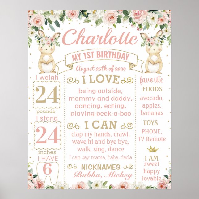 Einige Bunny verwandeln einen Geburtstag-Meilenste Poster (Vorne)