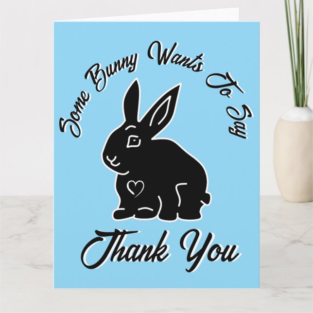 Einige Bunny Will, Ihnen zu danken Baby Blue Dankeskarte (Vorderseite)
