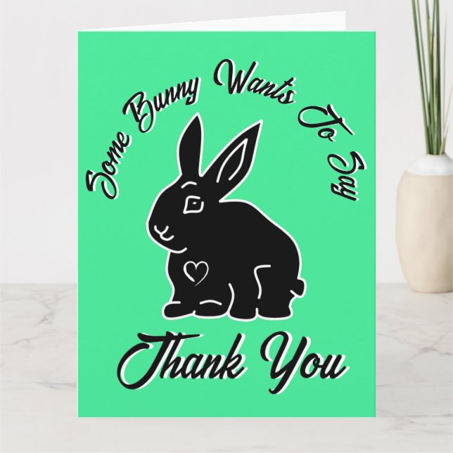 Einige Bunny Will, Ihnen zu sagen, danke, Seafoam  Dankeskarte (Vorderseite)