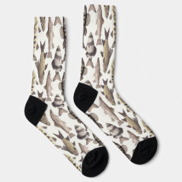 Einige Fische gegen den Strom Socken