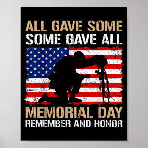 Einige gaben Memorial Day Erinnern Ehre USA Gefall Poster