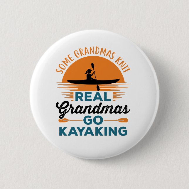 Einige Grandmas Strick Real Grandmas Go Kajak Button (Vorderseite)
