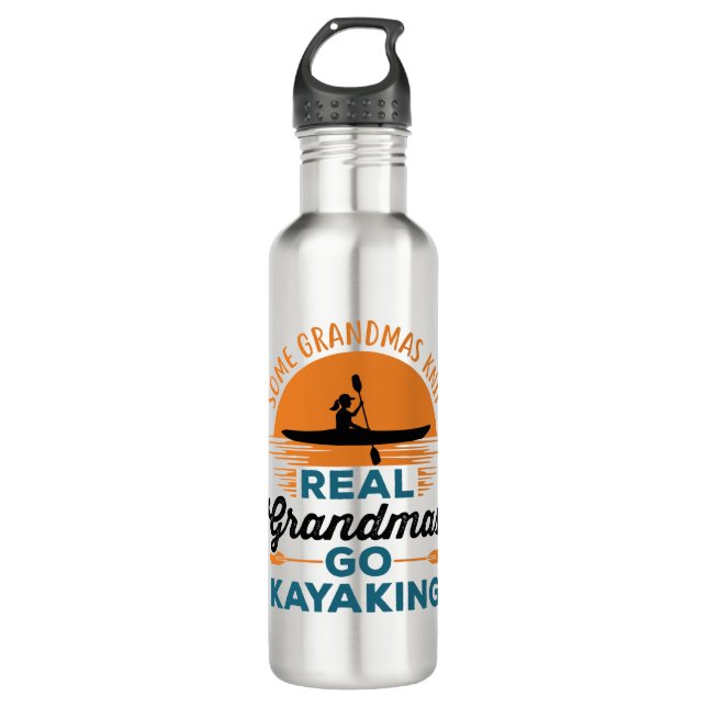 Einige Grandmas Strick Real Grandmas Go Kajak Edelstahlflasche (Vorderseite)