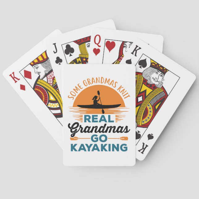 Einige Grandmas Strick Real Grandmas Go Kajak Spielkarten (Rückseite)