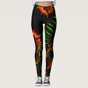 Einige Gras-Blätter und Blume-Blätter Leggings
