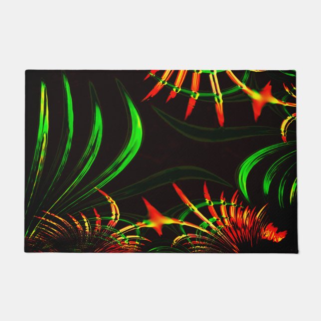 Einige Gras-Blätter und geschnitzte 'Blume-Blätter Fußmatte (Vorderseite)