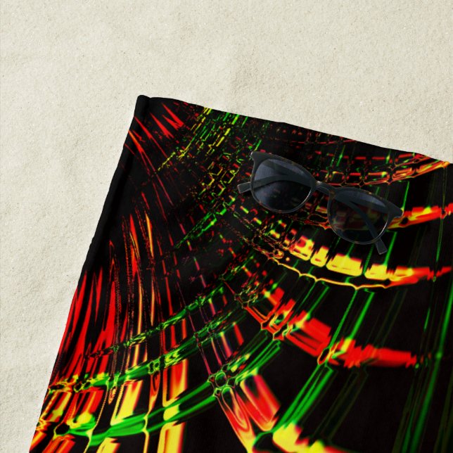 Einige Gras-Blätter und geschnitzte 'Blume-Blätter Strandtuch (Beispiel)