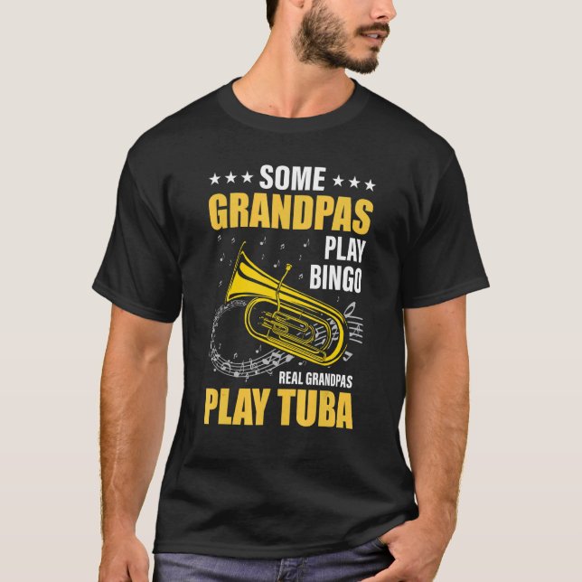Einige Großpas spielen Bingo-echte Opa-Tuba T-Shirt (Vorderseite)