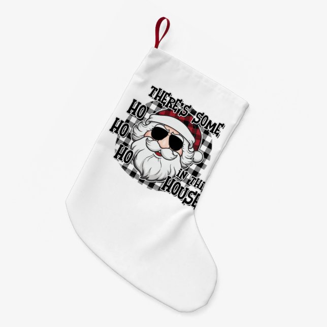 Einige Hosts in diesem Haus | Punny Santa Sublimat Kleiner Weihnachtsstrumpf (Vorderansicht (hängend))